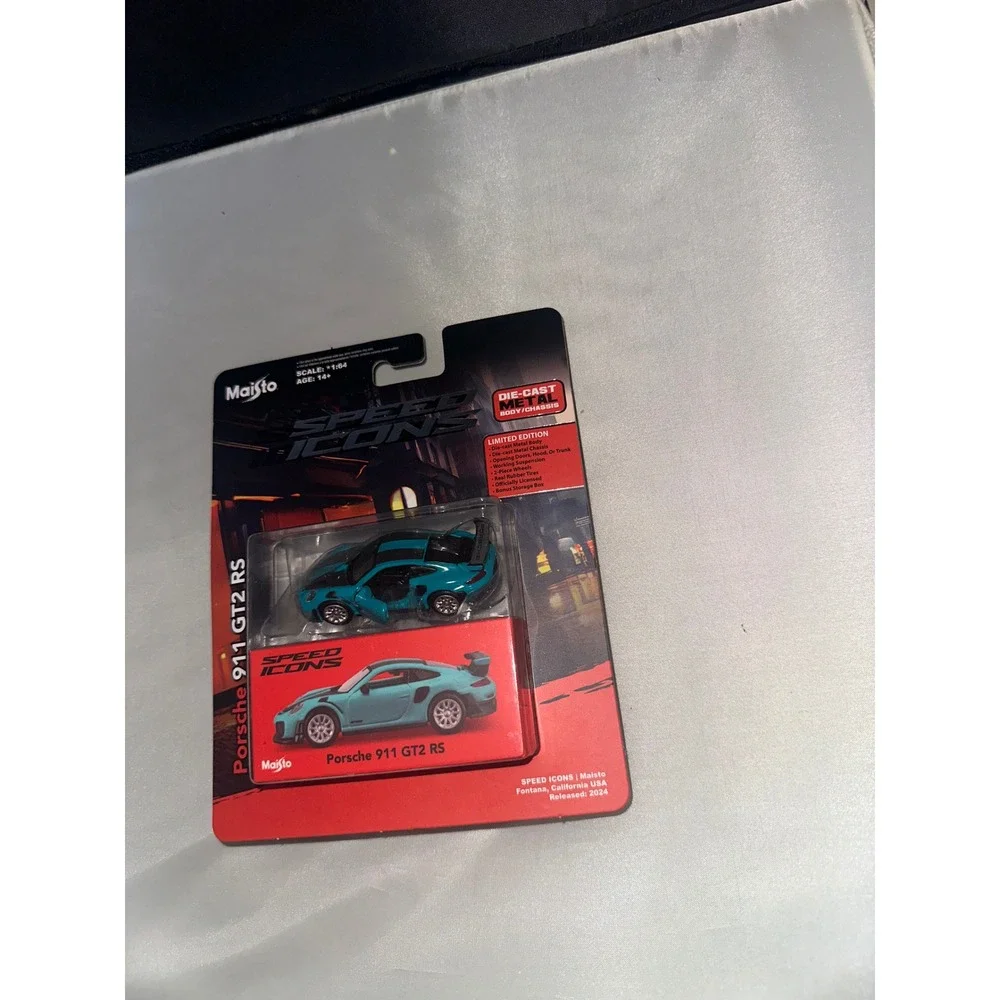 Maisto Speed Icons Porsche 911 GT2 RS Teal 1:64 Die-Cast Metal‎ Car New 2024